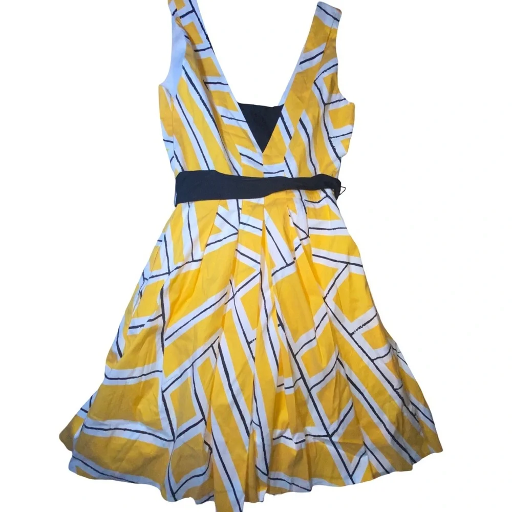 Diane Von Furstenberg Yellow and Black Mini Dress‎